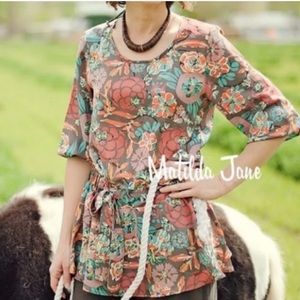 Matilda Jane floral Annalise babydoll tunic shirt size S